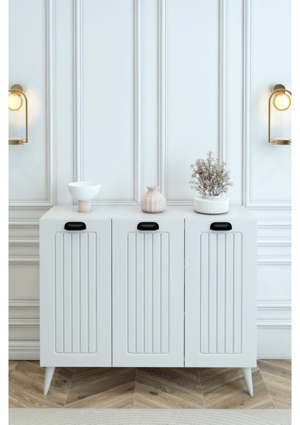 Country Model Mdf Membran 3 Kapaklı 6 Raflı Ayakkabılık Portmanto Vestiyer Organizer