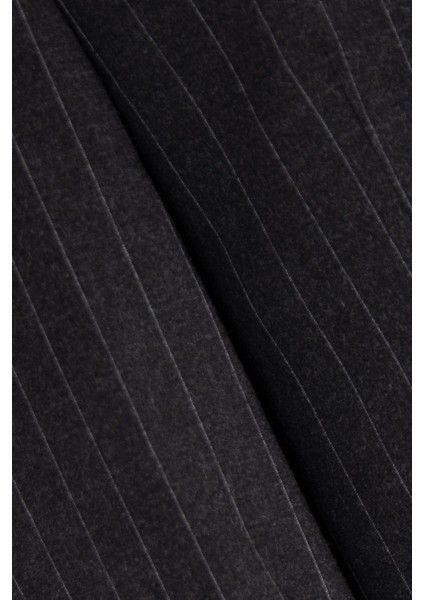 Erkek Klasik Takım Elbise Silik Çizgili Flanel Yün Mono Yaka Rahat Kalıp Siyah fiyatları