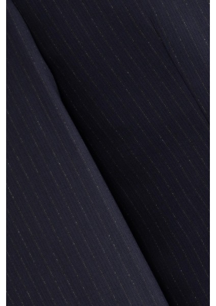 Erkek Klasik Takım Elbise Çizgili Kırlangıç Yaka Puntolu Çift Yırtmaç Rahat Kalıp Lacivert fiyatları