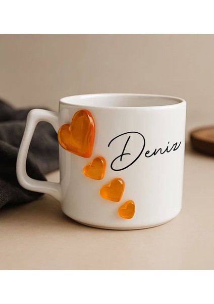 Kişiye Özel Isimli Kabartmalı Kalpli Tasarım Beyaz Kupa Bardak & Çam Ağacı Mum -1, Sevgiliye Hediye, Ev Hediyesi fiyatları