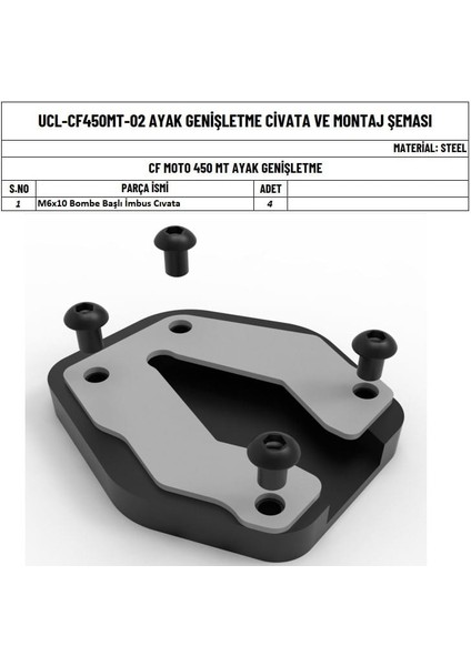 Cfmoto 450 mt Uyumlu Ayak Genişletme fiyatları