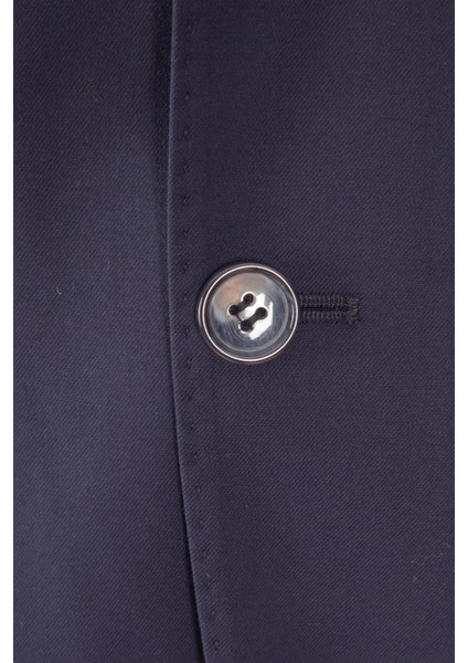 Erkek Mono Yaka Jogger Pantolonlu Spor Takım Elbise Lacivert