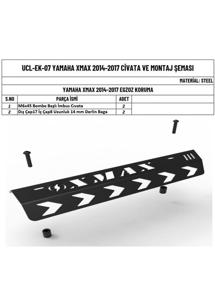 Yamaha Xmax 2014-2017 Uyumlu Egzoz Koruma fiyatları