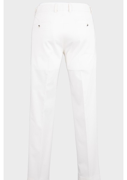 Erkek Klasik Pantolon Esnek Kumaş Mevsimlik Modern Fit Beyaz modelleri
