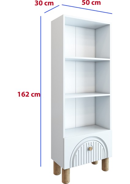4 Raflı 162 cm Bohem Model Mdf Membran Kapaklı Salon Dolabı Kitaplık Çok Amaçlı Dolap fırsatları