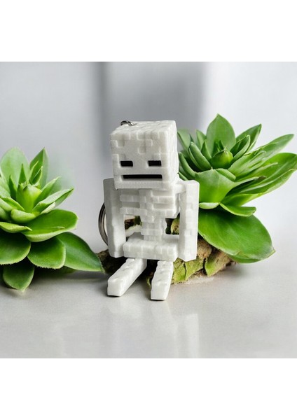 Hareketli Minecraft Iskelet Anahtarlık - Eklemli Skeleton Figür - 2 Adet fiyatları