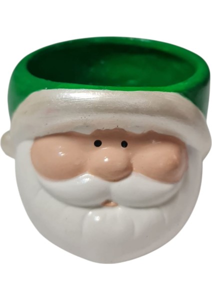 Noel Saksı ,noel Baba Figürlü Saksı , Mumluk, 3 Adet