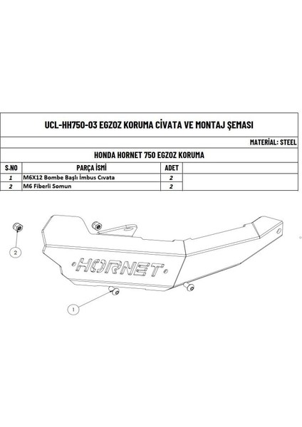 Honda Hornet 750 Uyumlu Egzoz Koruma fiyatları