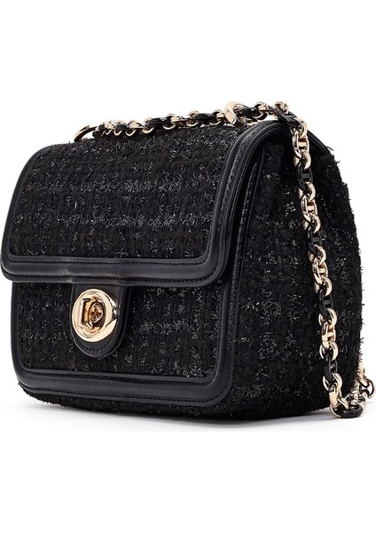 Kadın Siyah Uzun Askılı Desenli Mini Çapraz Çanta 25WBD25276F indirimleri