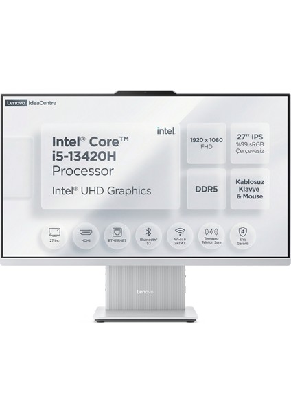 Ideacentre 27IRH9 I5-13420H 32GB 4tb SSD 27" Fhd Windows 11 Pro All In One Bilgisayar F0HM0045TR 013