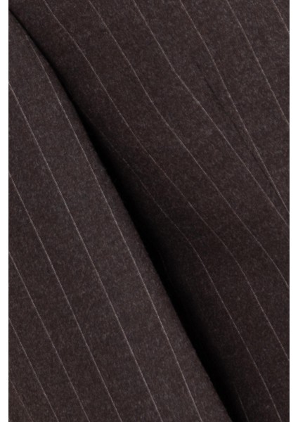 Erkek Klasik Takım Elbise Soft Çizgili Flanel Yün Mono Yaka Rahat Kalıp Kahverengi fiyatları