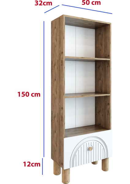 4 Raflı 162 cm Bohem Model Mdf Membran Kapaklı Salon Dolabı Kitaplık Çok Amaçlı Dolap fırsatları