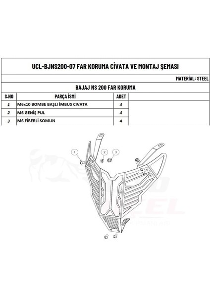 Bajaj Pulsar NS200 ve NS125 Uyumlu Far Koruma fiyatları