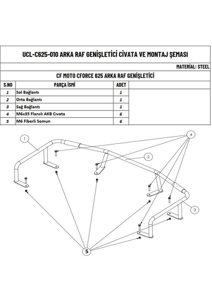 Cfmoto Cforce 625 Atv Uyumlu Arka Bagaj Genişletme fiyatları