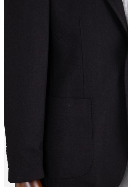 Erkek Iki Düğme Ceket Yün Çift Yırtmaç Casual Siyah indirimleri