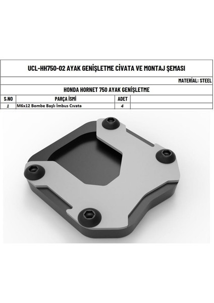 Honda Hornet 750 Uyumlu Ayak Genişletme fiyatları