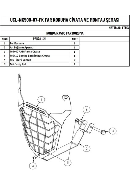 Honda Nx 500 Uyumlu Far Koruma modelleri