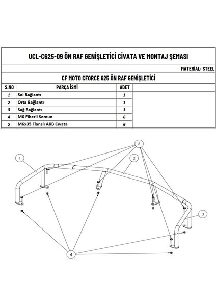 Cfmoto Cforce 625 Atv Uyumlu Ön Bagaj Genişletme fiyatları