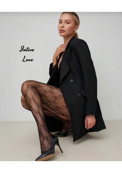 Denise Ribbon Kurdele Desenli File Modern Dantel Görünümlü Külotlu Çorap