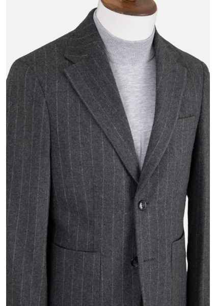 Erkek Iki Düğme Ceket Casual Kapitone Yelekli Yün Çift Yırtmaç Gri fırsatları