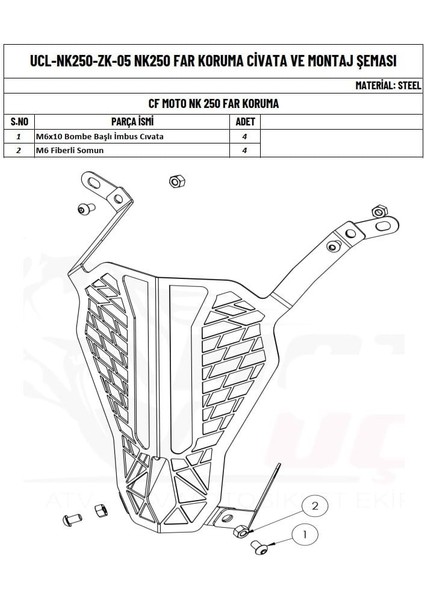 Cfmoto Nk 250 Uyumlu Far Koruma modelleri
