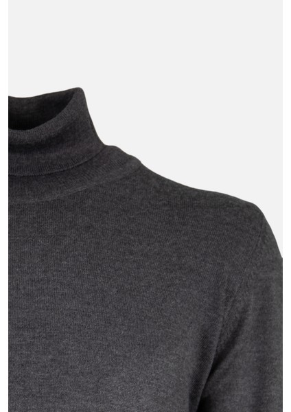 Erkek Tam Balıkçı Yaka Triko Kazak Slim Fit Yün Füme fiyatları