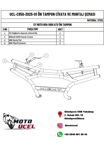 Cfmoto Cforce 850-1000 Hıght Atv Uyumlu Ön Tampon Koruma Demiri indirimleri