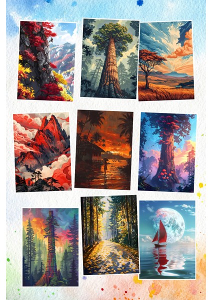 Orman ve Manzara Temalı 9'lu Kartpostal