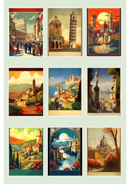 Turistik Şehirler No:5 Temalı 9'lu Kartpostal