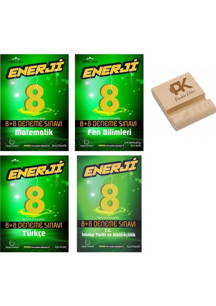 Palme Lgs 8. Sınıf Enerji Matematik Fen Bilimleri Türkçe ve Inkılap 8+8 Deneme Sınavı 4lü Set