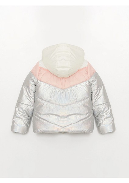 Lcw Kids Ekru Kapüşonlu Renk Bloklu Kız Çocuk Şişme Mont fiyatları