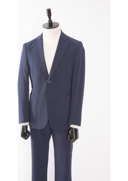 Erkek Kırışmaz Mono Yaka Jogger Spor Takım Elbise Slim Fit Indigo fiyatları