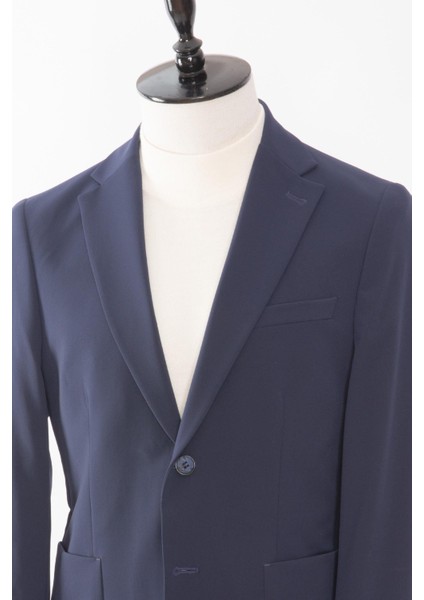 Erkek Kırışmaz Mono Yaka Jogger Spor Takım Elbise Slim Fit Indigo modelleri