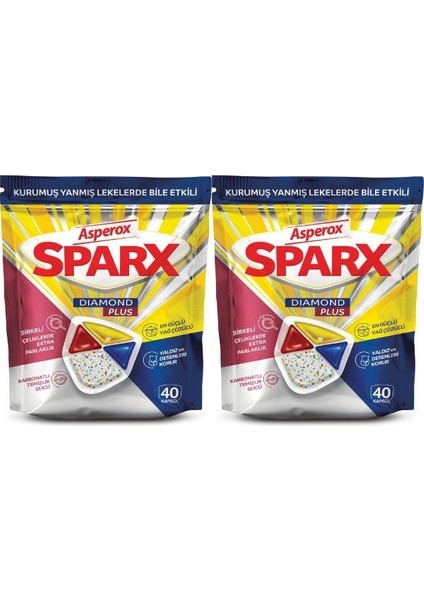 Sparx Diamond Plus Bulaşık Makinesi Kapsülü 40'lı- 2 Paket