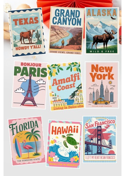 Paris Florida Şehir Temalı 9'lu Kartpostal