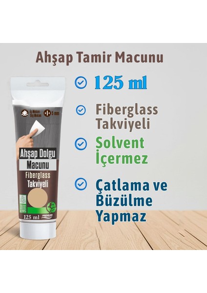 Kullanım Hazır Ahşap Parke Tamir Macunu Gri Mobilya Masa Dolgu Çatlak Çizik Giderici 125 ml fiyatları