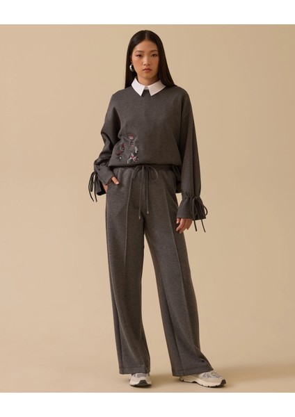 Bağcıklı Bol Paça Pantolon