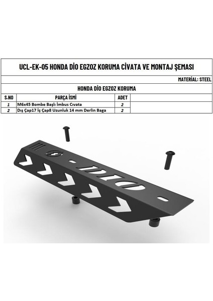 Honda Dio Uyumlu Egzoz Koruma fiyatları
