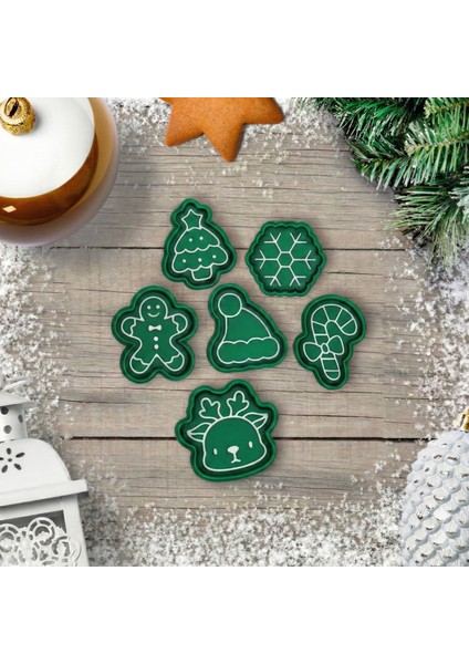 Yılbaşı Temalı 6'lı Kurabiye Kalıbı Seti