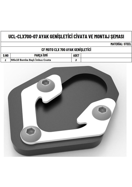 Cfmoto Clx 700 Heritage ve Clx 700 Sport Uyumlu Ayak Genişletme fiyatları