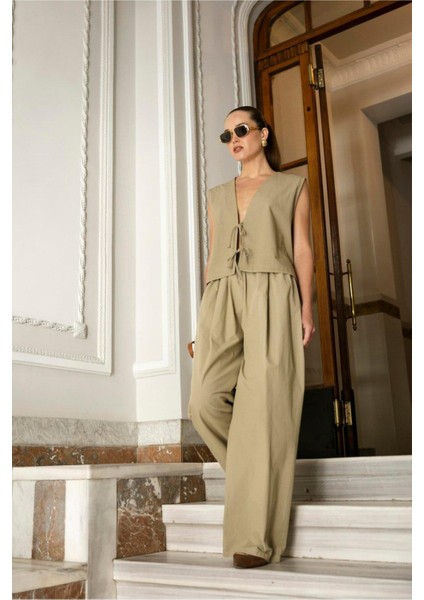 Bağlamalı Salaş Paraşüt Kumaş Pantolon Yelek Takım fiyatları