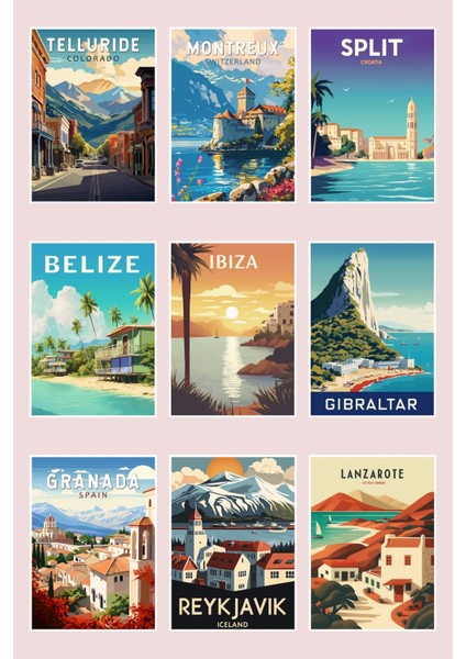 Turistik Şehirler No:4 Temalı 9'lu Kartpostal