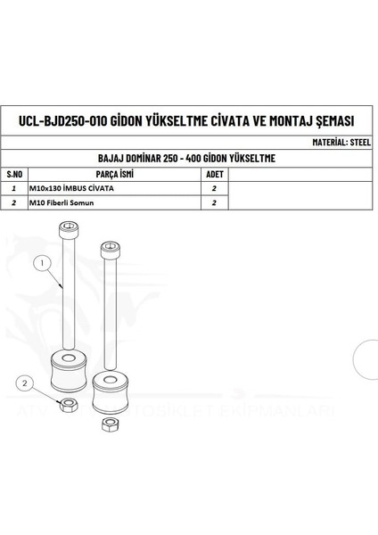 Bajaj Dominar 250 ve Dominar 400 Uyumlu Gidon Yükseltme fiyatları