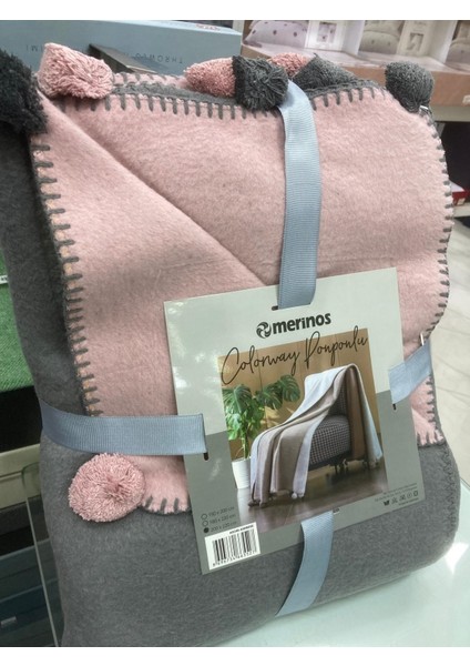 Çift Kişilik Merinos Ponponlu Battaniye fiyatları