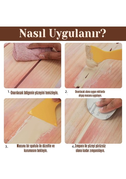 Kullanım Hazır Ahşap Parke Tamir Macunu Maun Mobilya Masa Dolgu Çatlak Çizik Giderici 125 ml indirimleri