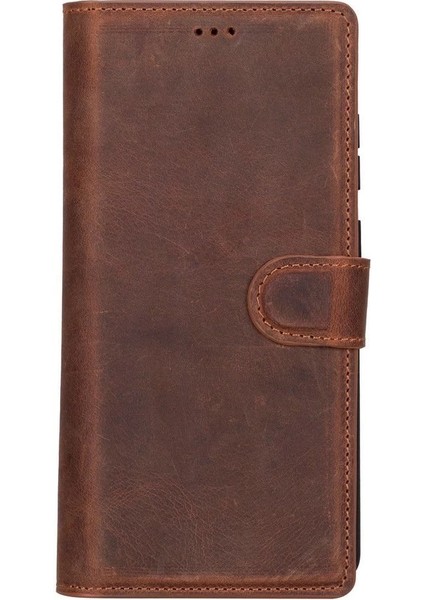 Buğz Samsung Galaxy S25 Ultra Uyumlu, Hakiki Deri, El Yapımı, Cüzdanlı Kılıf, Antik Kahve fırsatları