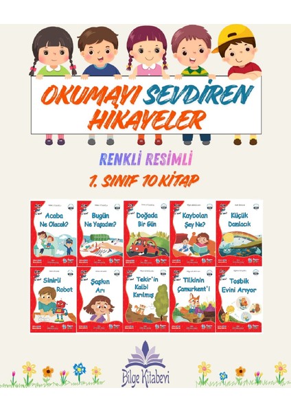 1. Sınıf Okumayı Sevdiren Renkli Resimli Hikayeler 17- 10 Kitap