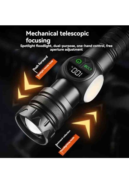 Çok Amaçlı Şarj Edilebilir El Feneri Zarif Kutulu Güçlü Işık