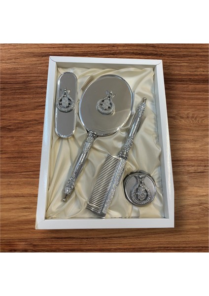Lüx Ayna Tarak Takımı Gümüş Hürrem