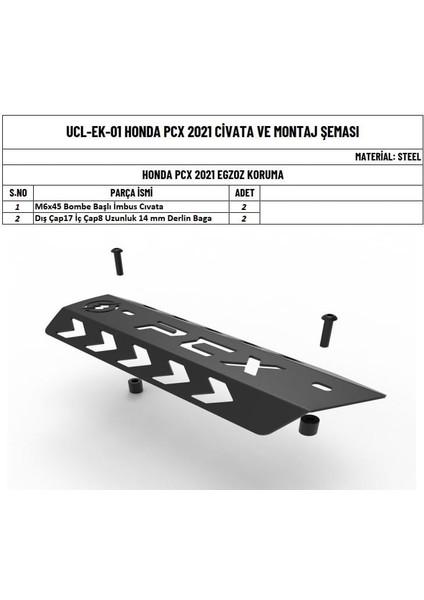 Honda Pcx (2021-2025) Uyumlu Egzoz Koruma fiyatları